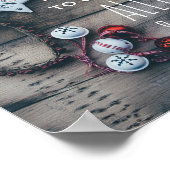 冬素朴の休日の結婚ウェルカムサイン |木材 ポスター (角)