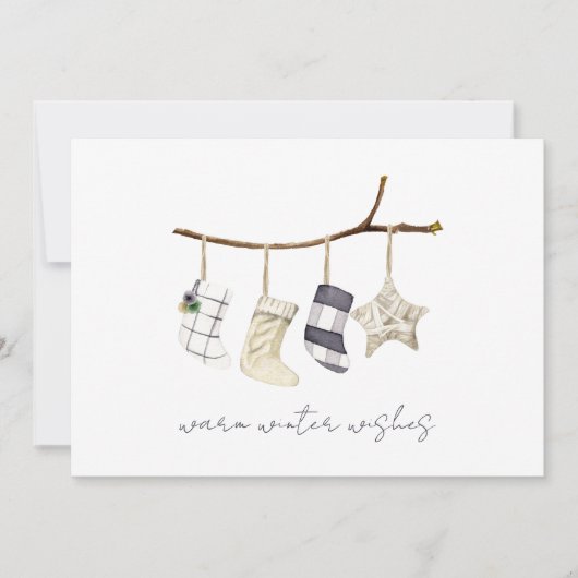 冬素朴の休日企業の シーズンカード (正面)