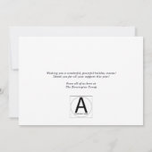 冬素朴の休日企業の シーズンカード (裏面)