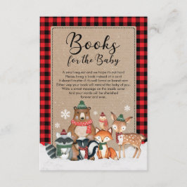 冬素朴の森の動物の本ベビー エンクロージャーカード