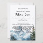 冬素朴の森の山のアウトドア結婚ジー 招待状 (正面)