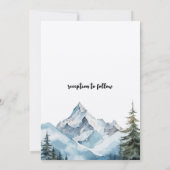 冬素朴の森の山のアウトドア結婚ジー 招待状 (裏面)