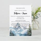冬素朴の森の山のアウトドア結婚ジー 招待状 (スタンド正面)