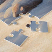 冬素朴の森の木造キャビン ジグソーパズル (側面)