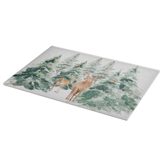 冬素朴の森林動物 カッティングボード (角)