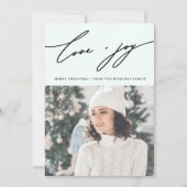 冬素朴の植物とフォトホリデーグリーン 招待状 (正面)