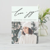 冬素朴の植物とフォトホリデーグリーン 招待状 (スタンド正面)