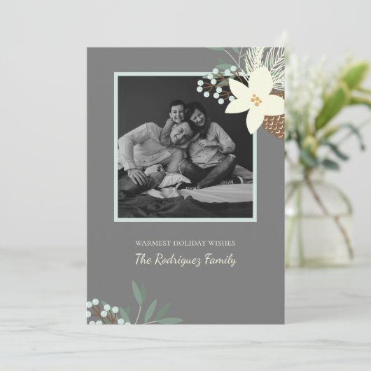 冬素朴の紅葉フラット5 x 7グリーティングカード カード (スタンド正面)