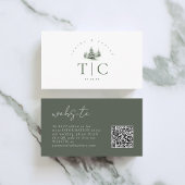 冬素朴の結婚式ウェブサイトQRコードグリーンID1049 エンクロージャーカード