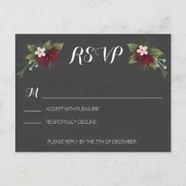 冬素朴の結婚式RSVP インビテーションポストカード