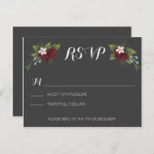 冬素朴の結婚式RSVP インビテーションポストカード (正面/裏面)