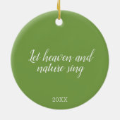 冬素朴の緑の水色 セラミックオーナメント (裏面)