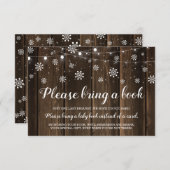 冬素朴の赤ちゃんシャワーで本を持ってくる エンクロージャーカード (正面/裏面)