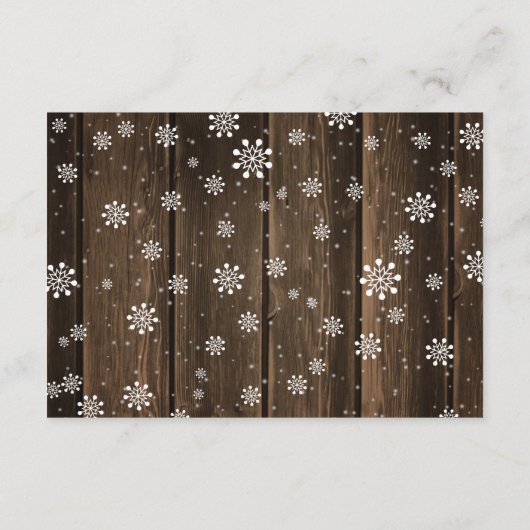 冬素朴の赤ちゃんシャワーで本を持ってくる エンクロージャーカード (裏面)