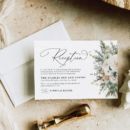 冬素朴ピネコーンウェディングレセプションカード エンクロージャーカード