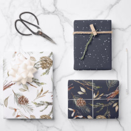 冬素朴ピネコーンラッピング紙セット ラッピングペーパーシート