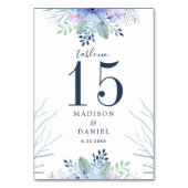 冬素朴フローラネイビーブルーウォーター結婚カラー テーブルナンバー (裏面)