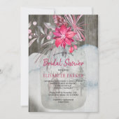 冬素朴フローラバーンウッドブライダルシャワー 招待状 (正面)