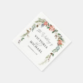 冬素朴フローラ |クリスマス結婚の スタンダードカクテルナプキン (角)