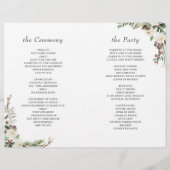 冬素朴フローラDIY折り畳み結婚式 プログラム (裏面)