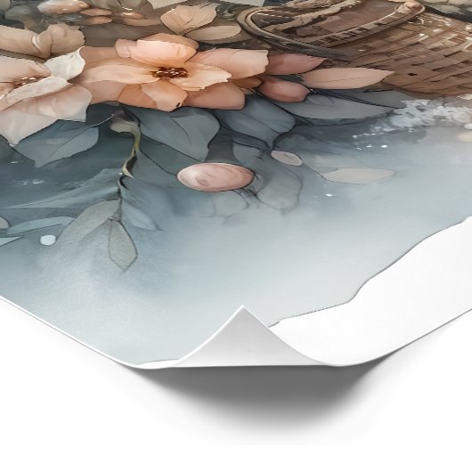 冬素朴出生の花模様 ポスター (コーナー)