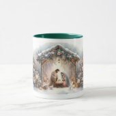 冬素朴出生の花模様 マグカップ (中央)