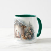 冬素朴出生の花模様 マグカップ (正面右)