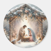 冬素朴出生の花模様 マグネット (正面)