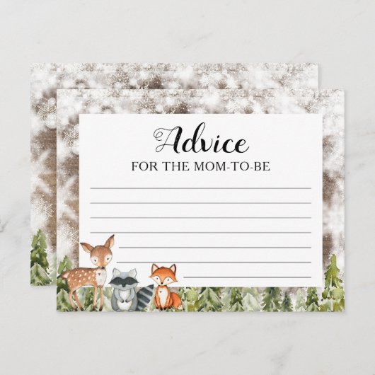冬素朴動物ウッドランドアドバイスforママ エンクロージャーカード (正面/裏面)
