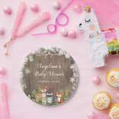 冬素朴動物ウッドランド誕生日 ペーパープレート (パーティー)