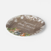 冬素朴動物ウッドランド誕生日 ペーパープレート (アングル)