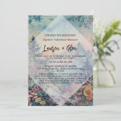 冬素朴松の木の山の屋外結婚の 招待状 (スタンド正面)