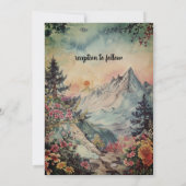 冬素朴松の木の山の屋外結婚の 招待状 (裏面)