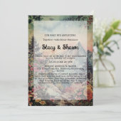 冬素朴松の木の山の屋外結婚の 招待状 (スタンド正面)