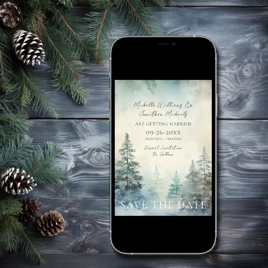 冬素朴松の森の結婚林 セーブザデート