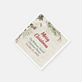 冬素朴松の緑の樺の木メリークリスマス スタンダードカクテルナプキン (角)