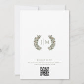 冬素朴松コーンBohoの結婚QR 招待状 (裏面)