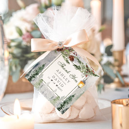 冬素朴松ランタン結婚の感謝 フェイバータグ