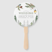 冬素朴松植物灯結婚灯 ハンドファン (正面)