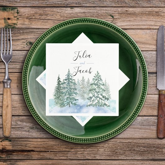 冬素朴松灯籠植物学結婚院 スタンダードカクテルナプキン