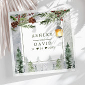 冬素朴松灯籠植物学結婚院 スタンダードカクテルナプキン