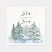 冬素朴松灯籠植物学結婚院 スタンダードカクテルナプキン (正面)