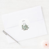 冬素朴松灯籠植物学結婚院 ラウンドシール (封筒)