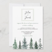 冬素朴松灯籠植物学結婚院 招待状 (正面)