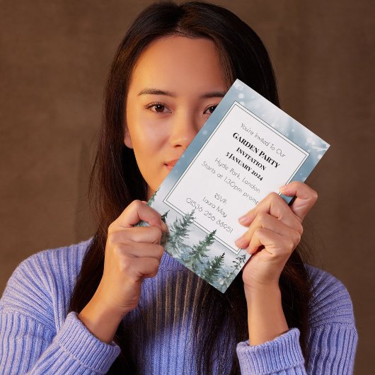 冬素朴松灯籠植物学結婚院 招待状