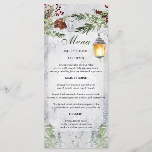 冬素朴松灯結婚灯 メニュー (正面)