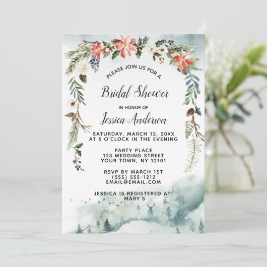 冬素朴林フローラブライダルシャワー 招待状 (スタンド正面)