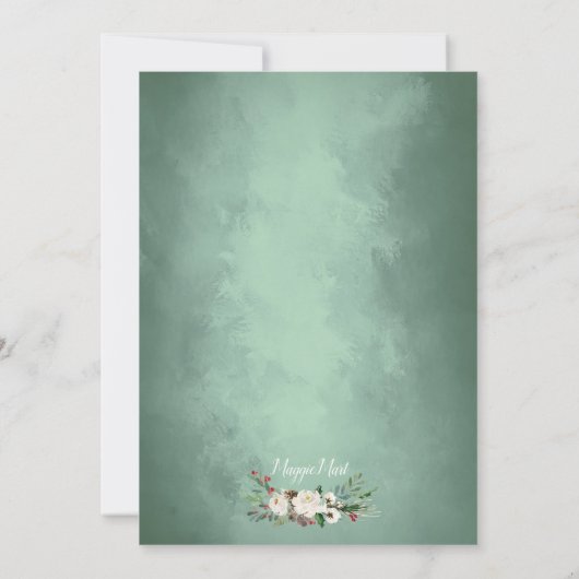 冬素朴林フローラブライダルシャワー 招待状 (裏面)