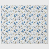 冬素朴林モダン林の動物 ラッピングペーパー (フラット)