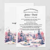 冬素朴林道の雪の外結婚出 招待状 (正面/裏面)